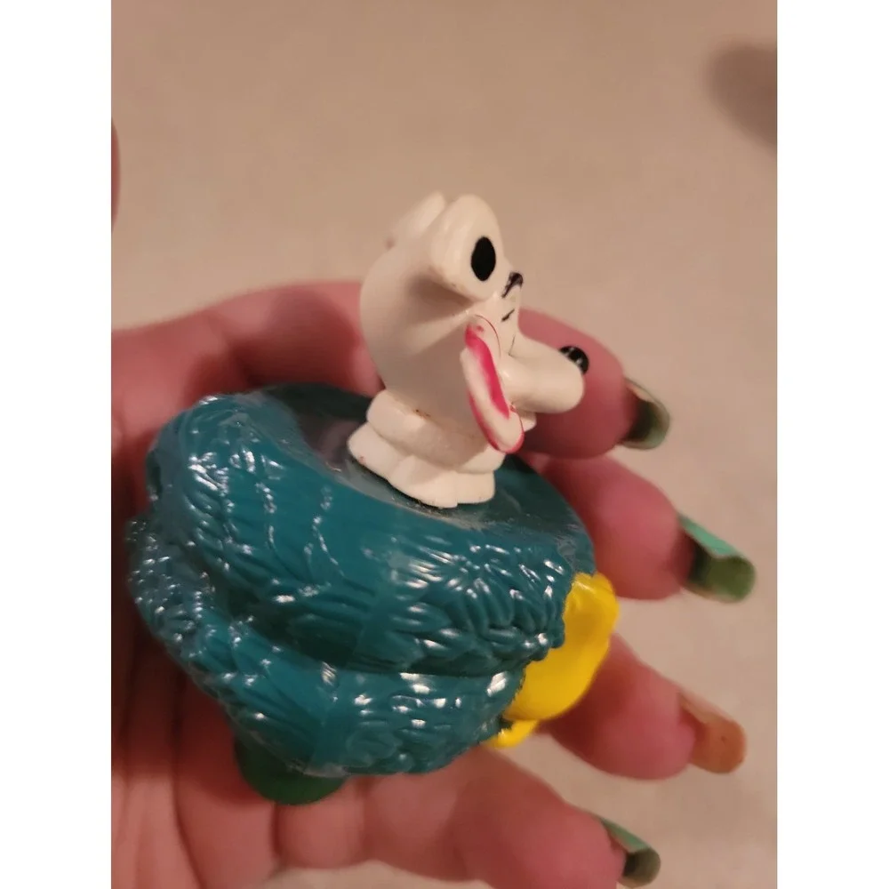 101 Dalmatians McDonalds Toy figure top Spinner Disney Christmas Yellow Bow